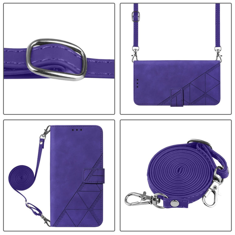 For Blackview Color 8 Crossbody 3D Embossed Flip Leather Phone Case(Purple) - More Brand by buy2fix | Online Shopping UK | buy2fix