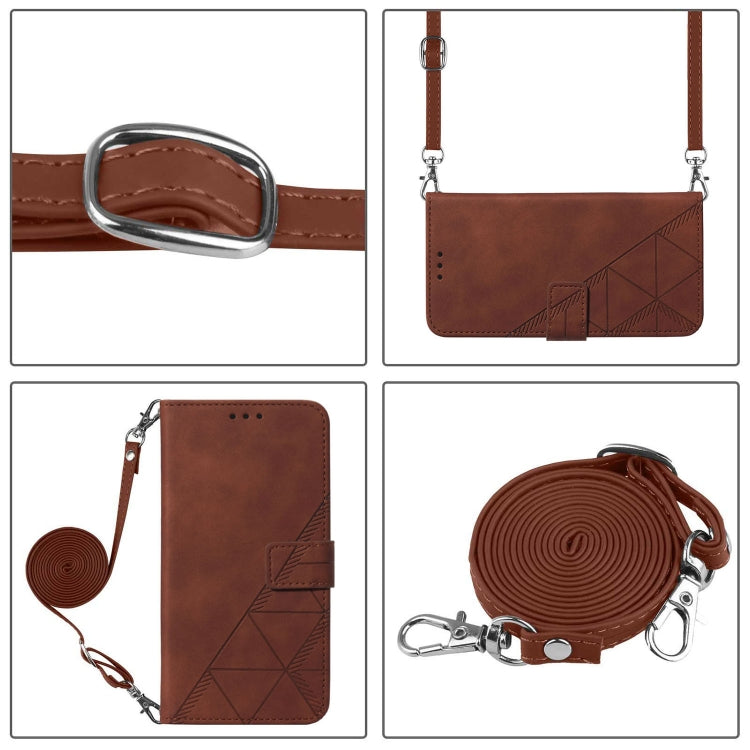 For Blackview Wave 6C Crossbody 3D Embossed Flip Leather Phone Case(Brown) - More Brand by buy2fix | Online Shopping UK | buy2fix