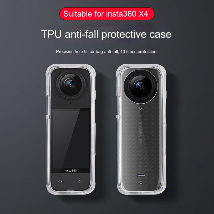 For Insta360 X4 Clear 1.5mm Soft TPU Protective Case Single Cover(Clear Black) - Case & Bags by buy2fix | Online Shopping UK | buy2fix