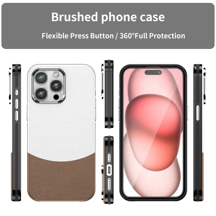 For iPhone 16 Pro Max Leather Texture MagSafe Magnetic TPU + PC Phone Case(Brown) - iPhone 16 Pro Max Cases by buy2fix | Online Shopping UK | buy2fix