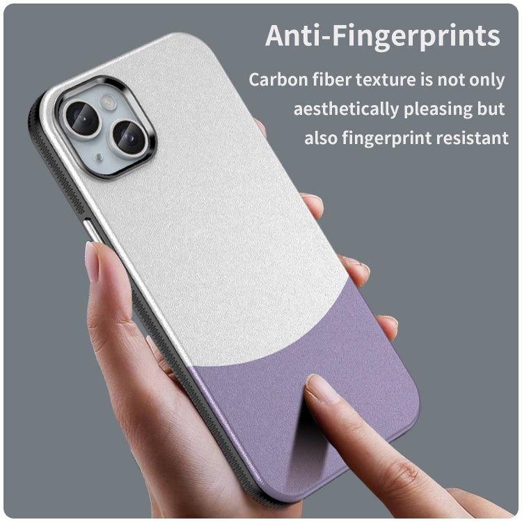 For iPhone 15 Plus Leather Texture MagSafe Magnetic TPU + PC Phone Case(Light Purple) - iPhone 15 Plus Cases by buy2fix | Online Shopping UK | buy2fix