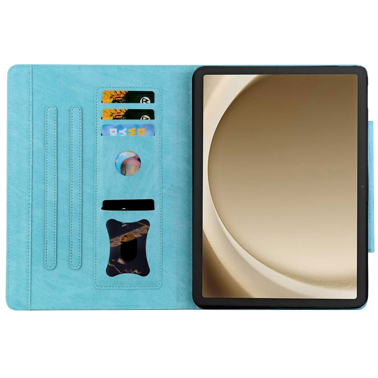 For Samsung Galaxy Tab S9 FE / S9 / S8 / S7 Cat Buckle Leather Smart Tablet Case(Sky Blue) - Galaxy Tab S9 Cases by buy2fix | Online Shopping UK | buy2fix