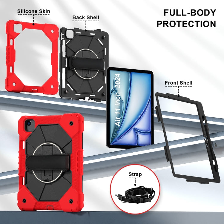 For iPad Air 11 2024 Contrast Color Robot Silicone Hybrid PC Tablet Case(Red Black) - iPad Air 11 2024 Cases by buy2fix | Online Shopping UK | buy2fix