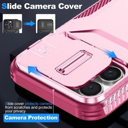 For iPhone 16 Pro Max Sliding Camshield Phone Case(Pink + Rose Red) - iPhone 16 Pro Max Cases by buy2fix | Online Shopping UK | buy2fix