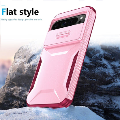 For Google Pixel 9 Pro XL Sliding Camshield Phone Case(Pink + Rose Red) - Google Cases by buy2fix | Online Shopping UK | buy2fix