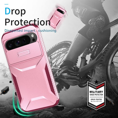 For Google Pixel 9 Pro XL Sliding Camshield Phone Case(Pink + Rose Red) - Google Cases by buy2fix | Online Shopping UK | buy2fix