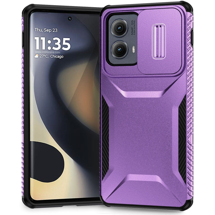 For Motorola Edge 5G 2024 Sliding Camshield Phone Case(Purple) - Motorola Cases by buy2fix | Online Shopping UK | buy2fix