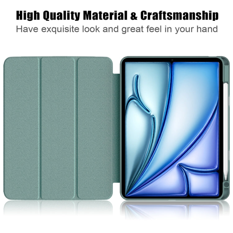 For iPad Air 11 2024 / Pro 11 2022 Acrylic 3-Fold Smart Leather Tablet Case(Deep Green) - iPad Air 11 2024 Cases by buy2fix | Online Shopping UK | buy2fix