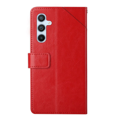 For Samsung Galaxy S25+ 5G Y-shaped Pattern Flip Leather Phone Case(Red) - Galaxy S25+ 5G Cases by buy2fix | Online Shopping UK | buy2fix