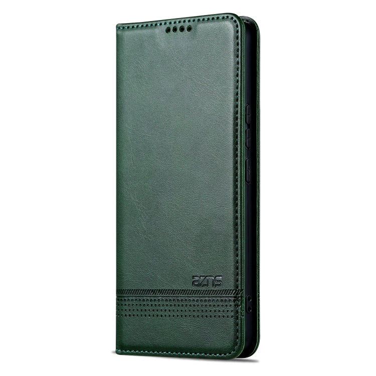 For Redmi Note 14 5G AZNS Magnetic Calf Texture Flip Leather Phone Case(Dark Green) - Note 14 Cases by AZNS | Online Shopping UK | buy2fix