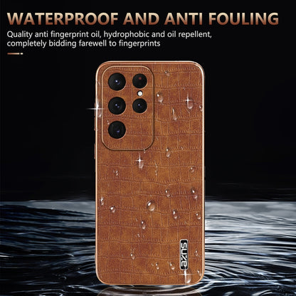 For Samsung Galaxy S25 Ultra 5G AZNS Electroplated Frame Crocodile Texture Full Coverage Phone Case(Green) - Galaxy S25 Ultra 5G Cases by AZNS | Online Shopping UK | buy2fix