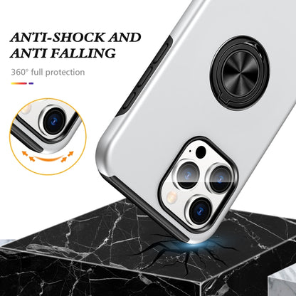 For iPhone 16 Magnetic Ring Holder Phone Case(Silver) - iPhone 16 Cases by buy2fix | Online Shopping UK | buy2fix