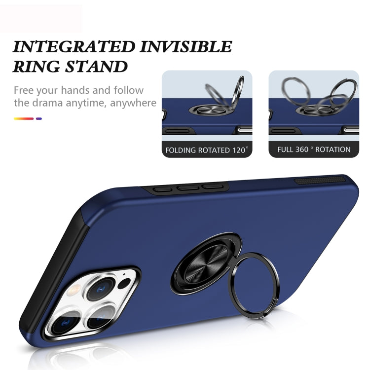 For iPhone 16 Plus Magnetic Ring Holder Phone Case(Navy Blue) - iPhone 16 Plus Cases by buy2fix | Online Shopping UK | buy2fix