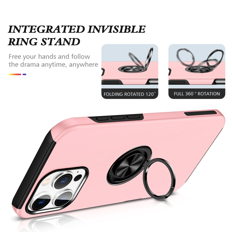 For iPhone 16 Pro Max Magnetic Ring Holder Phone Case(Rose Gold) - iPhone 16 Pro Max Cases by buy2fix | Online Shopping UK | buy2fix