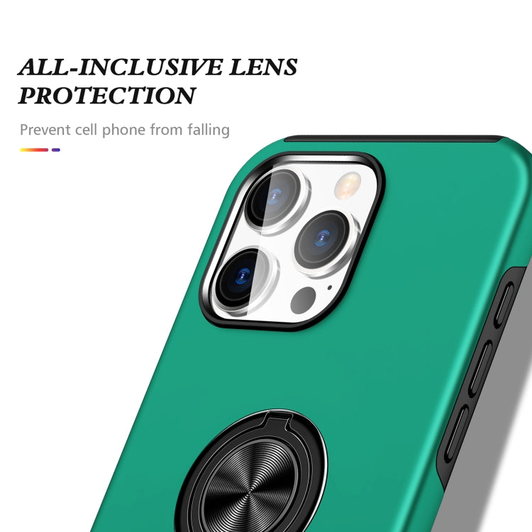 For iPhone 16 Pro Max Magnetic Ring Holder Phone Case(Dark Green) - iPhone 16 Pro Max Cases by buy2fix | Online Shopping UK | buy2fix