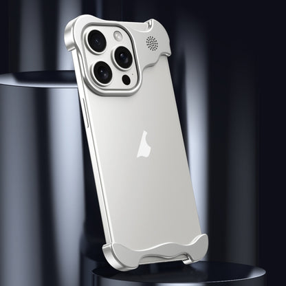 For iPhone 14 Plus Aromatherapy Alloy Frameless Phone Case(Silver) - iPhone 14 Plus Cases by buy2fix | Online Shopping UK | buy2fix