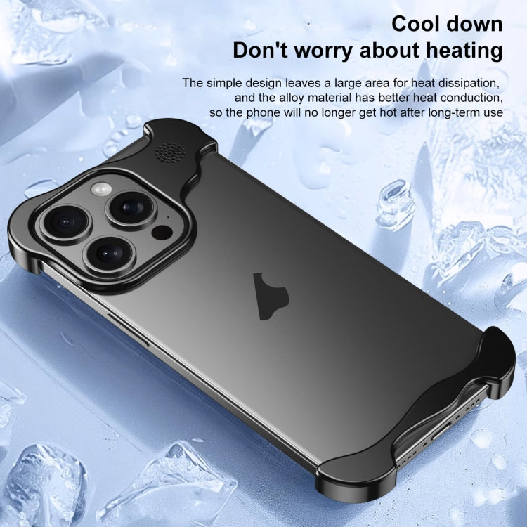 For iPhone 14 Pro Max Aromatherapy Alloy Frameless Phone Case(Black) - iPhone 14 Pro Max Cases by buy2fix | Online Shopping UK | buy2fix