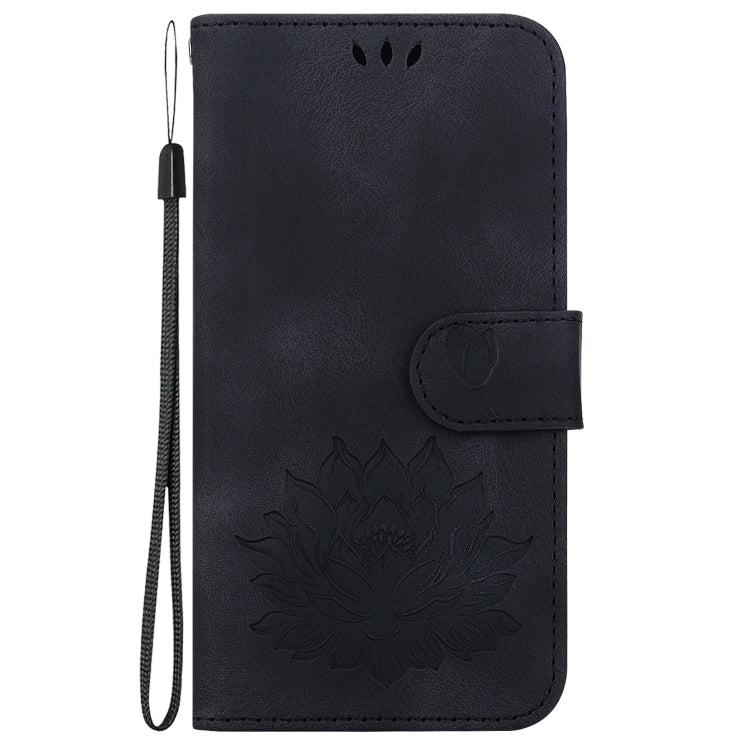 For Google Pixel 9 Pro Lotus Embossed Leather Phone Case(Black) - Google Cases by buy2fix | Online Shopping UK | buy2fix