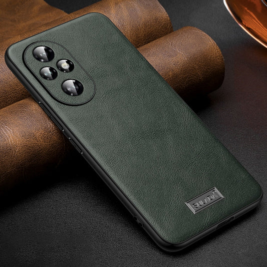 For Honor 200 SULADA Shockproof TPU + Handmade Leather Phone Case(Green) - Honor Cases by SULADA | Online Shopping UK | buy2fix