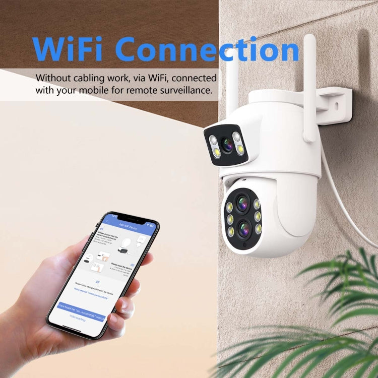 ESCAM QF500 5+5MP Motion Detection WiFi Intelligent 10X Optical Zoom Camera(EU Plug) - Dome Camera by ESCAM | Online Shopping UK | buy2fix