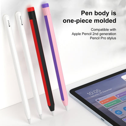 For Apple Pencil 2 / Pencil Pro Colorful Pencil Style Stylus Silicone Protective Case(Red White) - Pencil Accessories by buy2fix | Online Shopping UK | buy2fix