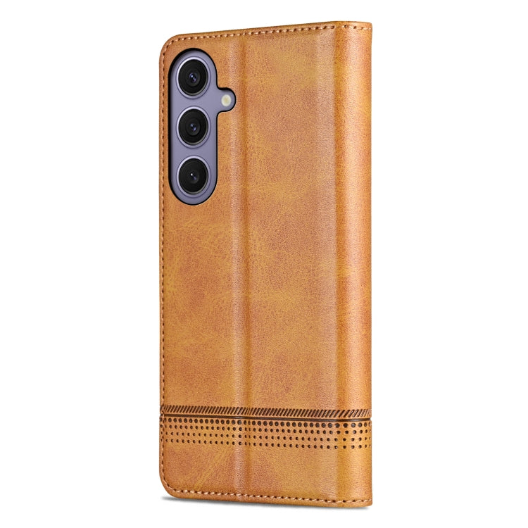 For Samsung Galaxy S25+ 5G AZNS Magnetic Calf Texture Flip Leather Phone Case(Light Brown) - Galaxy S25+ 5G Cases by AZNS | Online Shopping UK | buy2fix