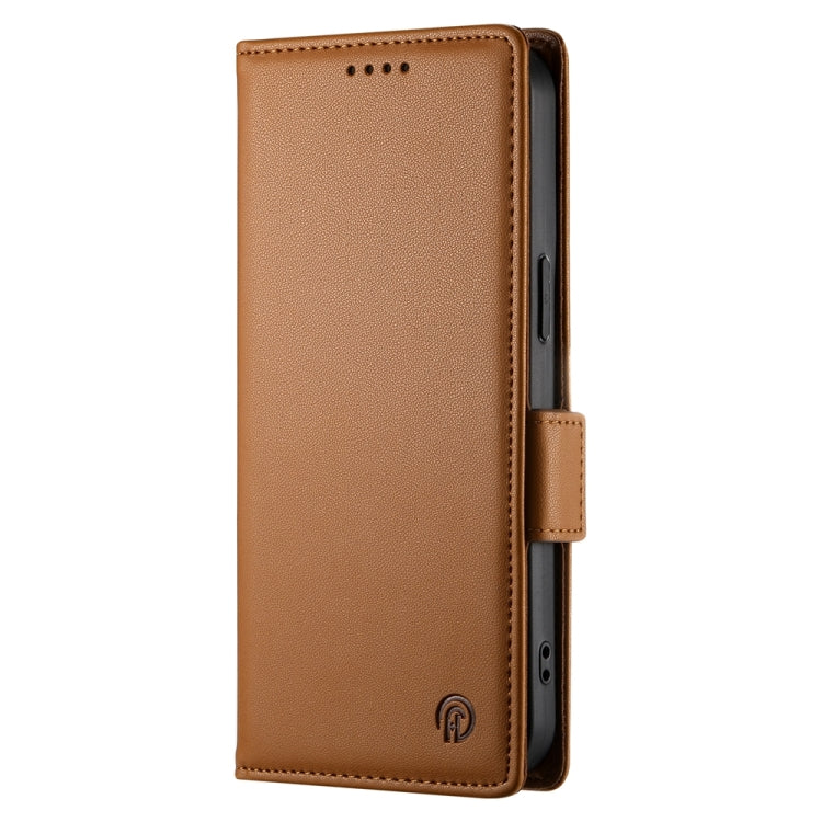 For Google Pixel 9 Side Buckle Magnetic Frosted Leather Phone Case(Brown) - Google Cases by buy2fix | Online Shopping UK | buy2fix