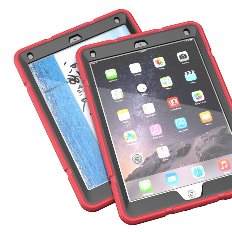 For iPad 10.2 2021 / 2020 / 2019 Armor Holder Silicone Hybrid PC Tablet Case(Red Black) - iPad 10.2 Cases by buy2fix | Online Shopping UK | buy2fix