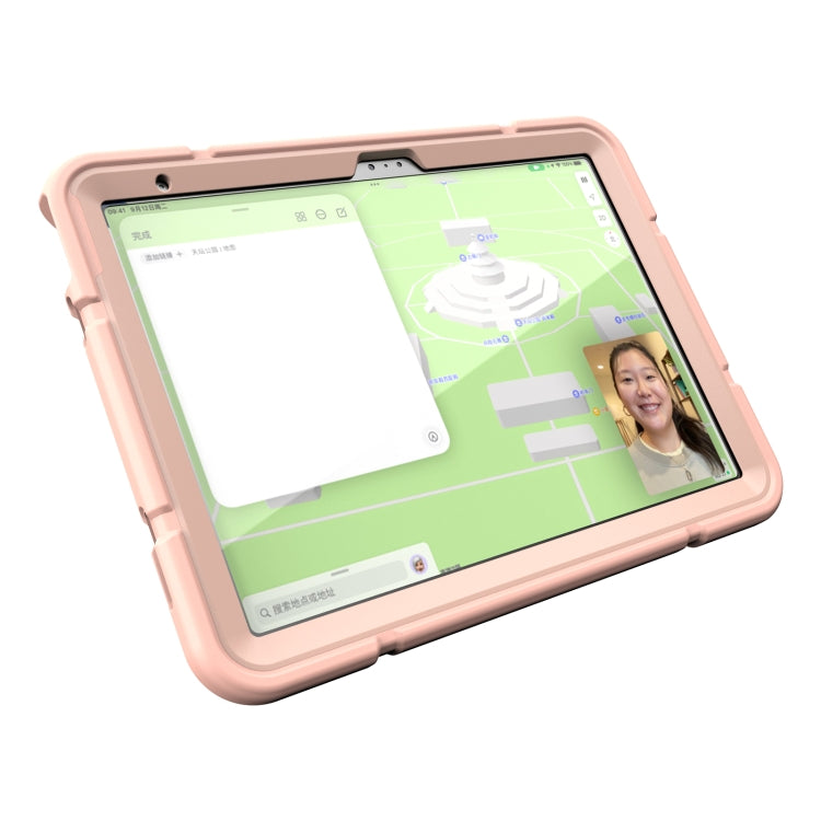 For iPad Air 11 2024 Armor Holder Silicone Hybrid PC Tablet Case(Rose Gold) - iPad Air 11 2024 Cases by buy2fix | Online Shopping UK | buy2fix