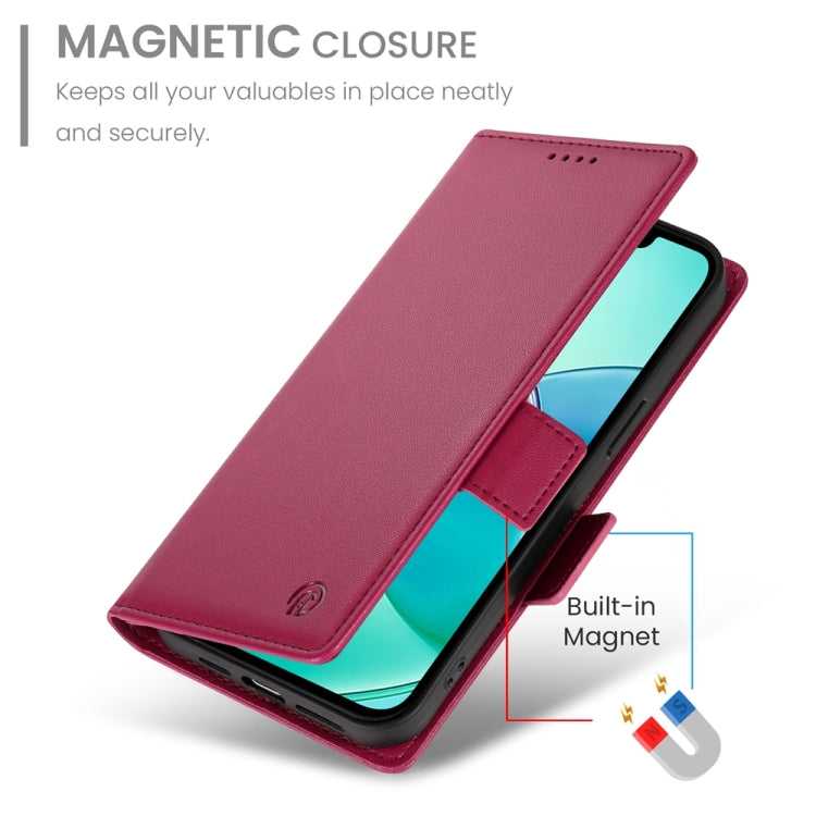 For iPhone SE 2024 Side Buckle Magnetic Frosted Leather Phone Case(Wine Red) - More iPhone Cases by buy2fix | Online Shopping UK | buy2fix