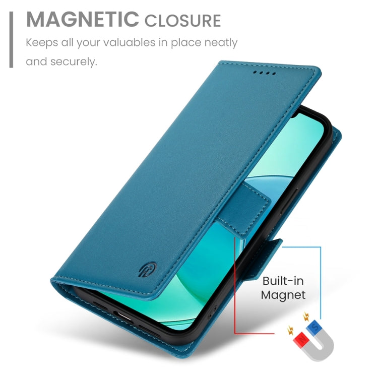 For iPhone SE 2024 Side Buckle Magnetic Frosted Leather Phone Case(Blue) - More iPhone Cases by buy2fix | Online Shopping UK | buy2fix