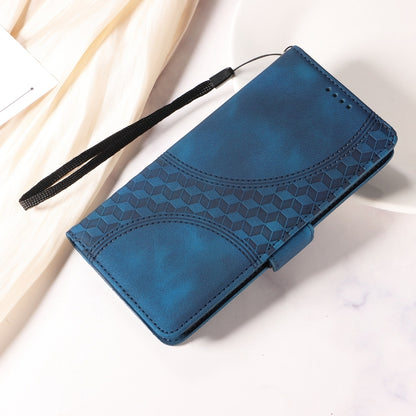 For Google Pixel 9 / 9 Pro Embossed Rhombus Starry Leather Phone Case(Blue) - Google Cases by buy2fix | Online Shopping UK | buy2fix