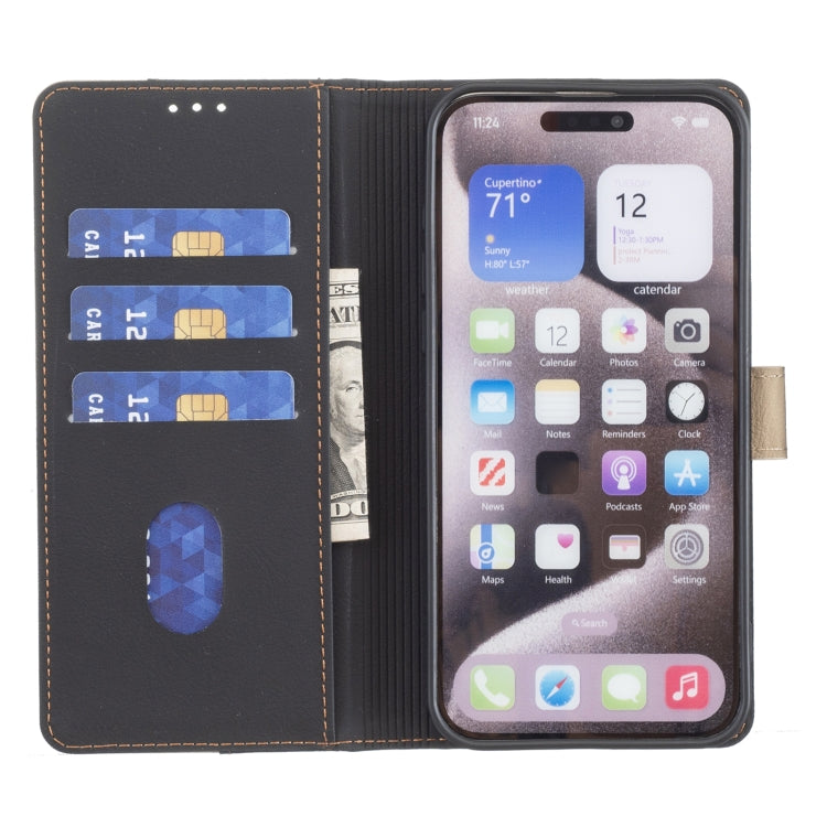 For iPhone 16 Plus Color Matching RFID Anti-theft Leather Phone Case(Black) - iPhone 16 Plus Cases by buy2fix | Online Shopping UK | buy2fix