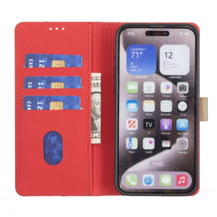 For Samsung Galaxy S25 Ultra 5G Color Matching RFID Anti-theft Leather Phone Case(Red) - Galaxy S25 Ultra 5G Cases by buy2fix | Online Shopping UK | buy2fix