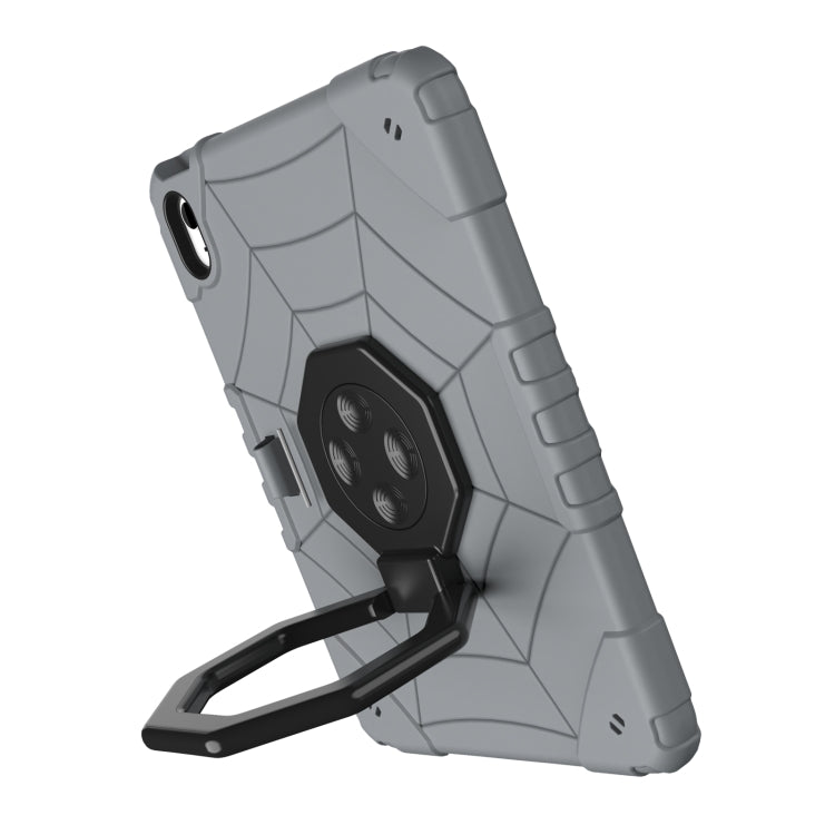 For iPad Air 11 2024 Spider Turntable Handle Stress Relief Tablet Case(Grey Black) - iPad Air 11 2024 Cases by buy2fix | Online Shopping UK | buy2fix