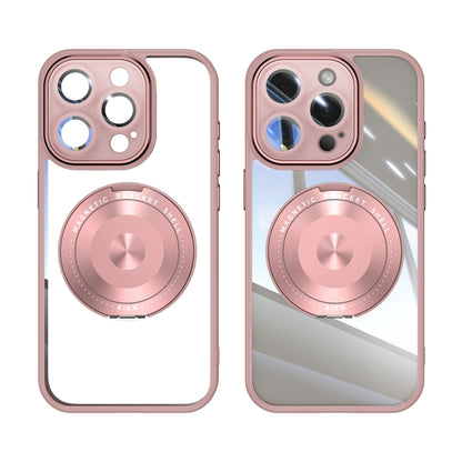 For iPhone 14 Pro Max 360 Holder Magsafe Acrylic Hybrid TPU Phone Case(Pink) - iPhone 14 Pro Max Cases by buy2fix | Online Shopping UK | buy2fix