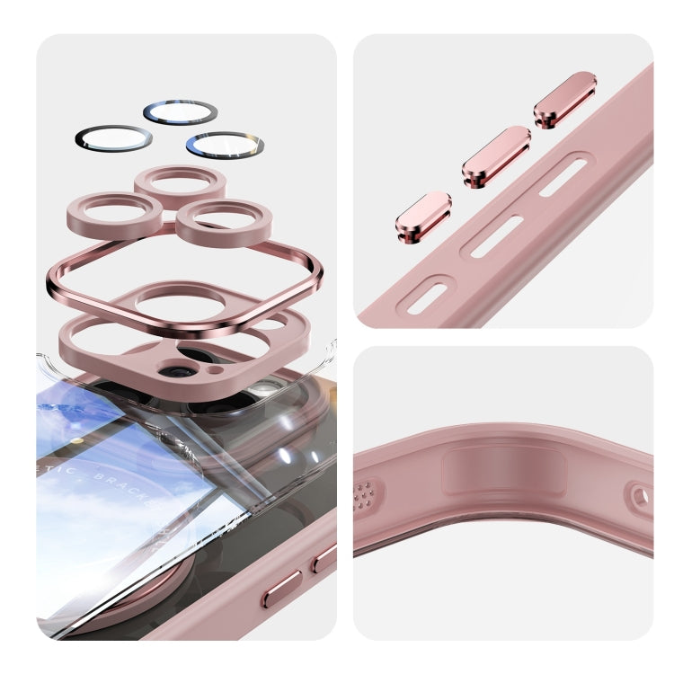 For iPhone 12 Pro Max 360 Holder Magsafe Acrylic Hybrid TPU Phone Case(Pink) - iPhone 12 Pro Max Cases by buy2fix | Online Shopping UK | buy2fix