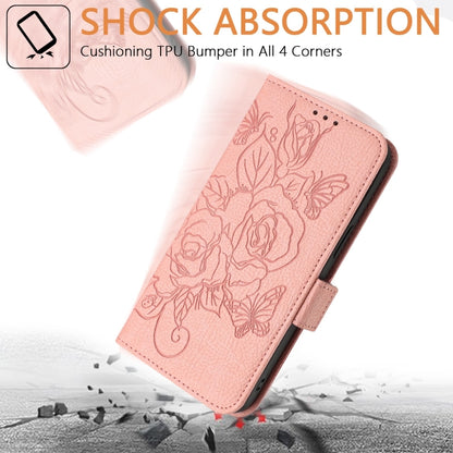 For Samsung Galaxy S25 Ultra 5G Embossed Rose RFID Anti-theft Leather Phone Case(Pink) - Galaxy S25 Ultra 5G Cases by buy2fix | Online Shopping UK | buy2fix