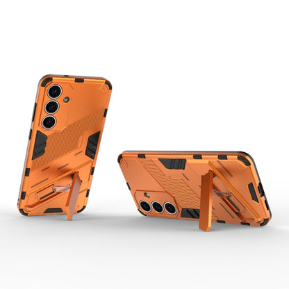 For Samsung Galaxy S25+ 5G Punk Armor 2 in 1 PC + TPU Shockproof Phone Case with Invisible Holder(Orange) - Galaxy S25+ 5G Cases by buy2fix | Online Shopping UK | buy2fix