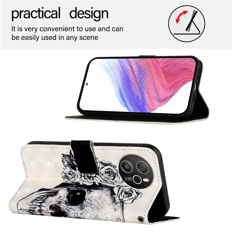 For Blackview Shark 8 3D Painting Horizontal Flip Leather Phone Case(Skull) - More Brand by buy2fix | Online Shopping UK | buy2fix