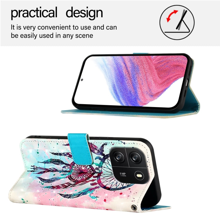 For Blackview Wave 6C 3D Painting Horizontal Flip Leather Phone Case(Color Drop Wind Chimes) - More Brand by buy2fix | Online Shopping UK | buy2fix