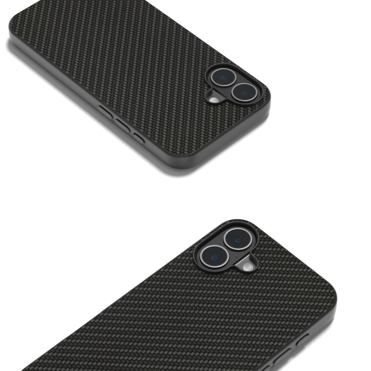 For iPhone 16 Plus Carbon Fiber Texture Protective Phone Case(Black) - iPhone 16 Plus Cases by buy2fix | Online Shopping UK | buy2fix