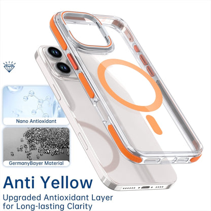 For iPhone 16 Pro Dual-Color Clear Acrylic Hybrid TPU Lens Flip Holder MagSafe Phone Case(Grey) - iPhone 16 Pro Cases by buy2fix | Online Shopping UK | buy2fix