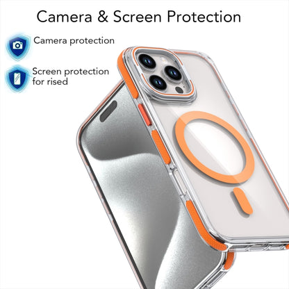 For iPhone 14 Pro Max Dual-Color Clear Acrylic Hybrid TPU Lens Flip Holder MagSafe Phone Case(Yellow) - iPhone 14 Pro Max Cases by buy2fix | Online Shopping UK | buy2fix