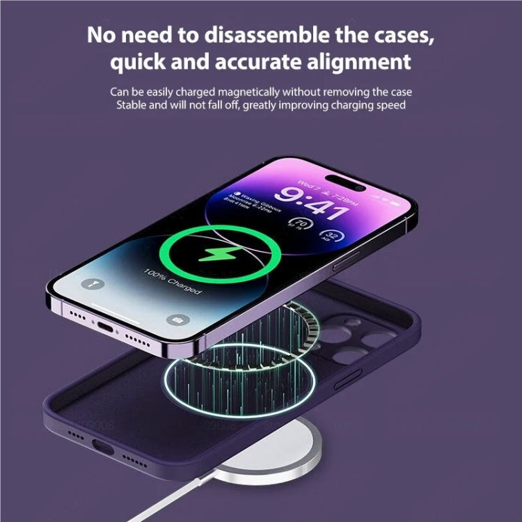 For iPhone 14 Liquid Silicone MagSafe Phone Case(Purple) - iPhone 14 Cases by buy2fix | Online Shopping UK | buy2fix