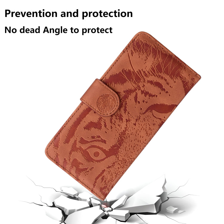 For Redmi K70 / K70 Pro Tiger Embossing Pattern Flip Leather Phone Case(Brown) - K70 Cases by buy2fix | Online Shopping UK | buy2fix