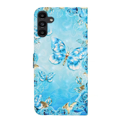 For Samsung Galaxy S25 5G Oil Embossed 3D Drawing Leather Phone Case(Blue Butterflies) - Galaxy S25 5G Cases by buy2fix | Online Shopping UK | buy2fix