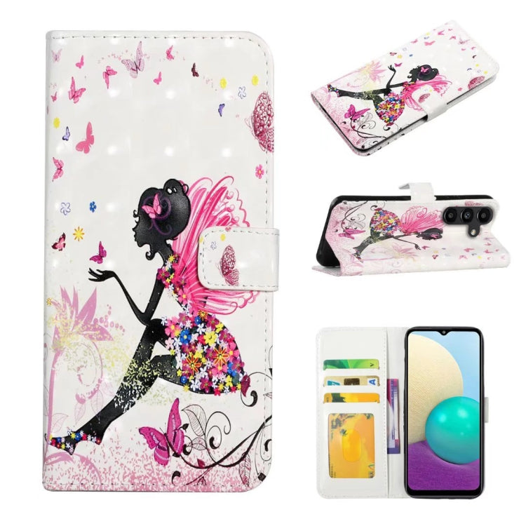 For Samsung Galaxy S25 5G Oil Embossed 3D Drawing Leather Phone Case(Flower Fairy) - Galaxy S25 5G Cases by buy2fix | Online Shopping UK | buy2fix