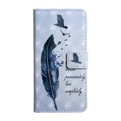 For Samsung Galaxy S25 Ultra 5G Oil Embossed 3D Drawing Leather Phone Case(Blue Feather) - Galaxy S25 Ultra 5G Cases by buy2fix | Online Shopping UK | buy2fix