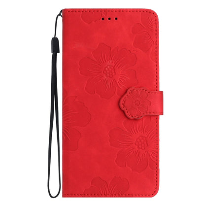 For Samsung Galaxy S25 Ultra 5G Flower Embossing Pattern Leather Phone Case(Red) - Galaxy S25 Ultra 5G Cases by buy2fix | Online Shopping UK | buy2fix